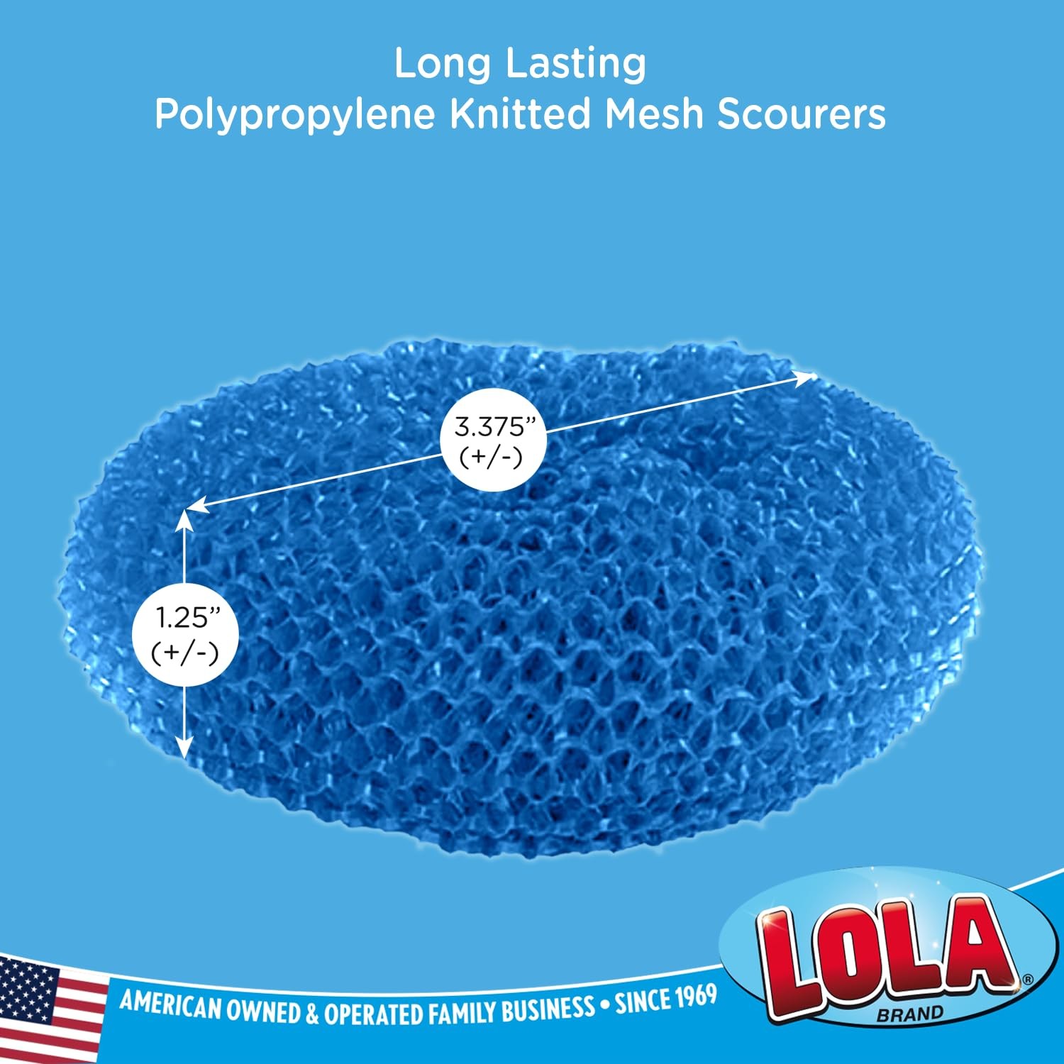 Plastic Mesh Scouring Pads – 3 Pack, 3.375 x 1.25, Non-Scratch Scrubbers to C…
