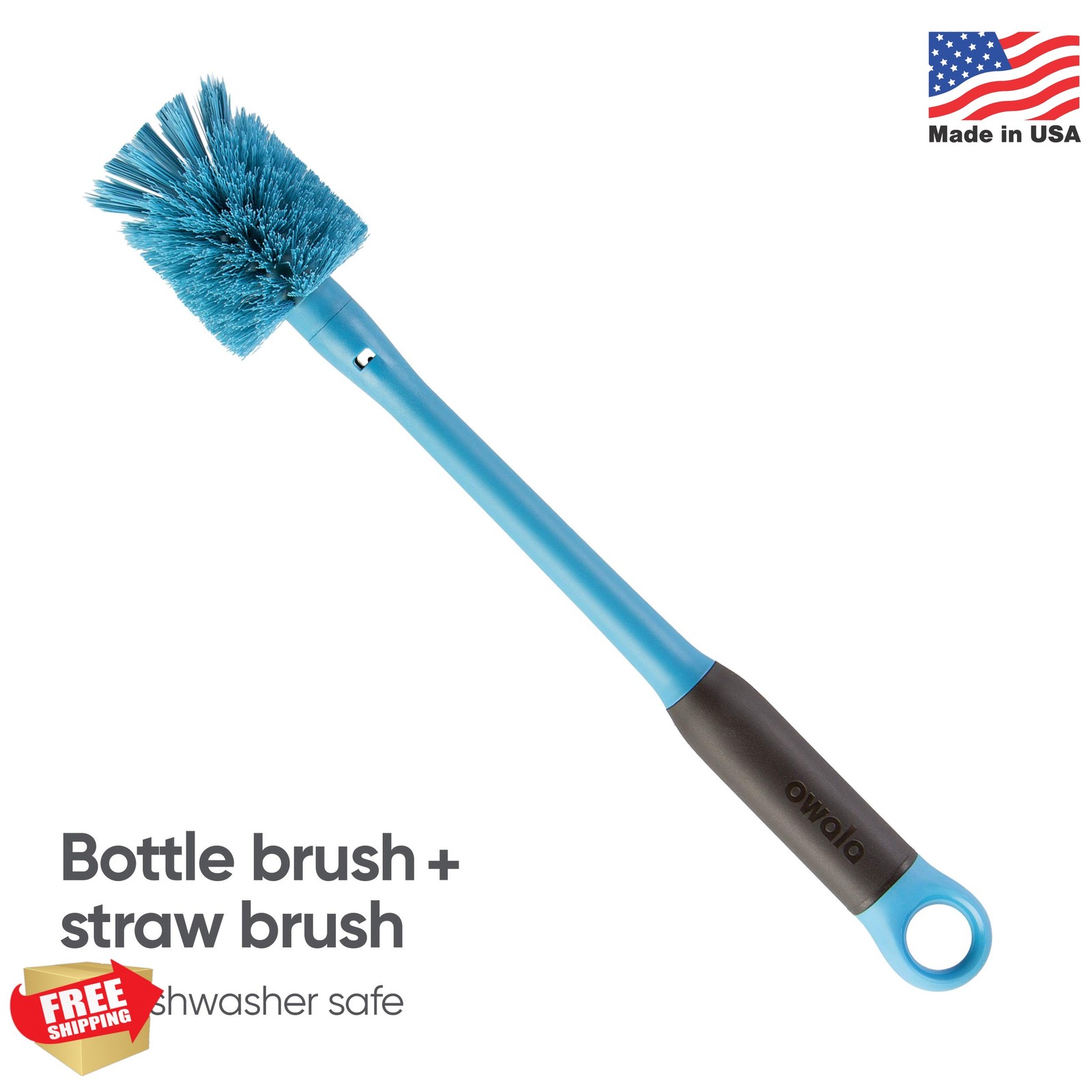 Owala 2-in-1 Water Bottle Brush Cleaner and Water Bottle Straw Cleaner Brush, Wa