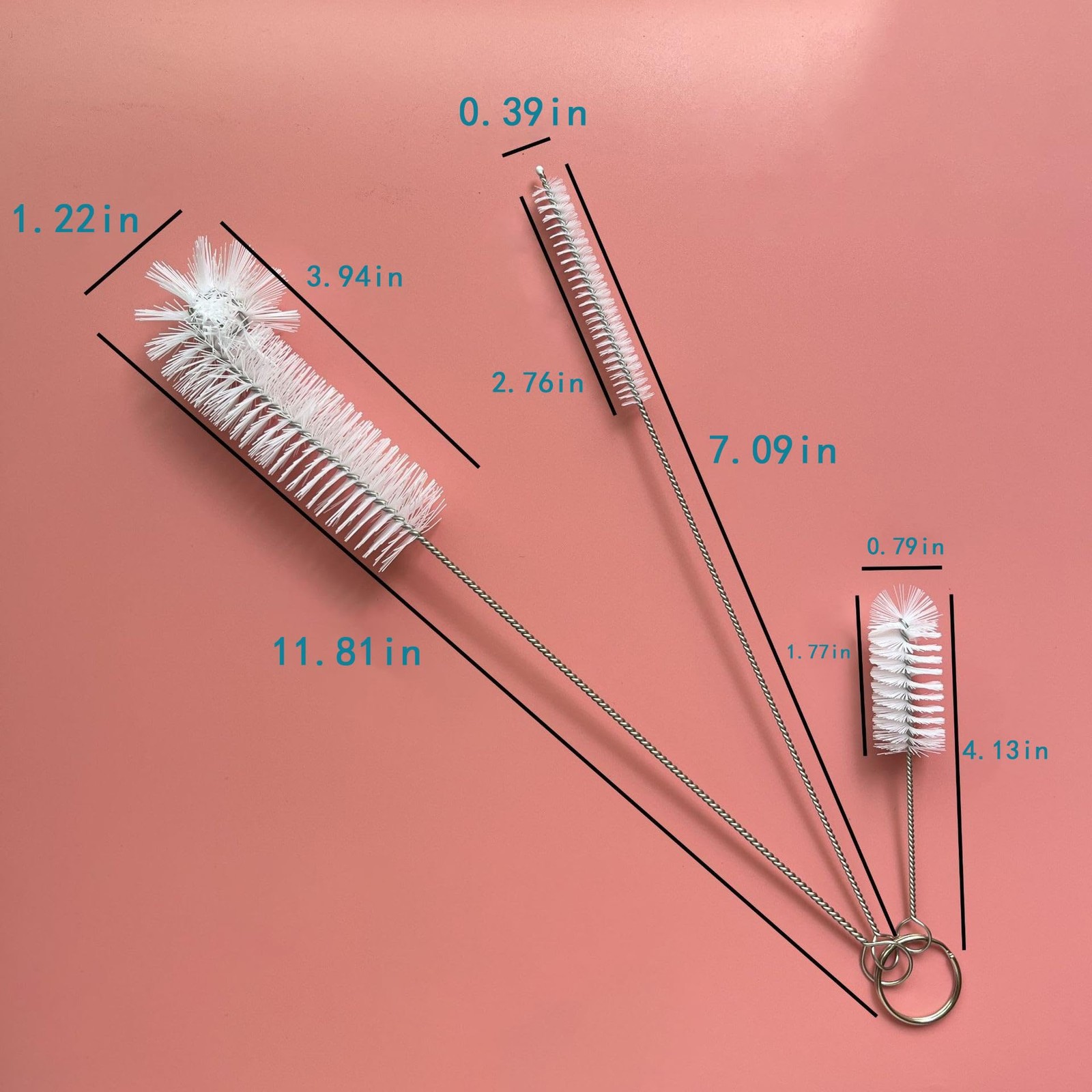 Multisize Straw Cleaning Brush Set, 3 Piece, for Water Bottles, Sippy Cups, H…