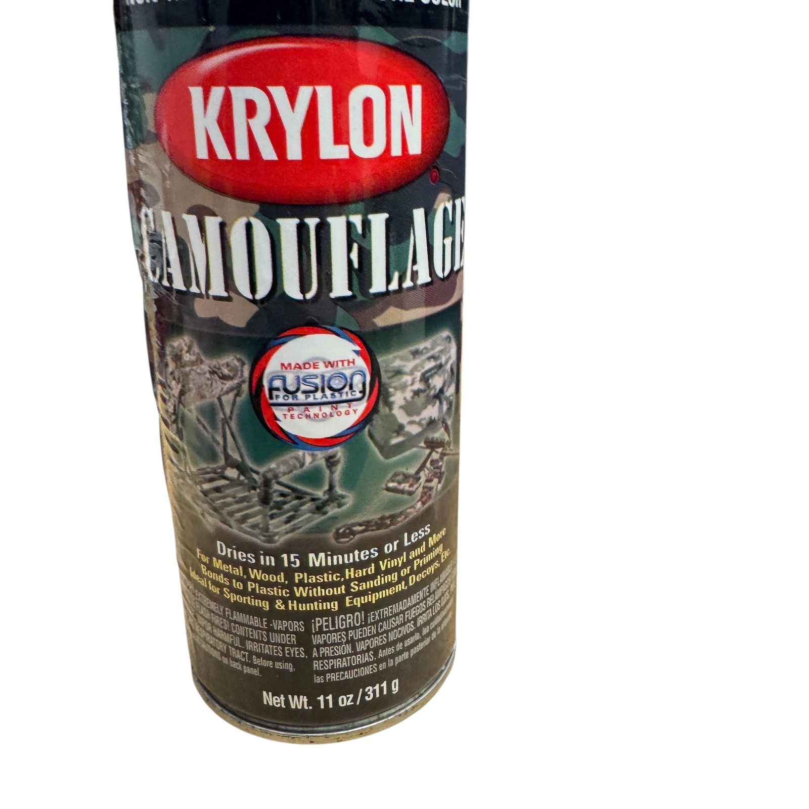 Krylon Ultra-Flat Camouflage Woodland Light Green Spray Paint 11oz Fusion for