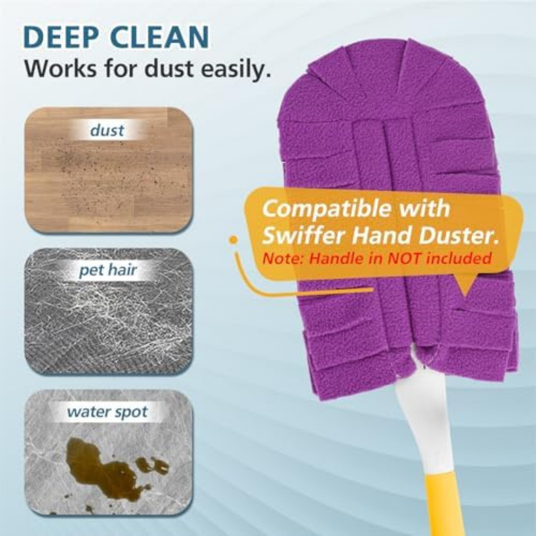 6 Pack Fleece Duster Refills 360° Reusable Duster Refills for Swiffer Washable