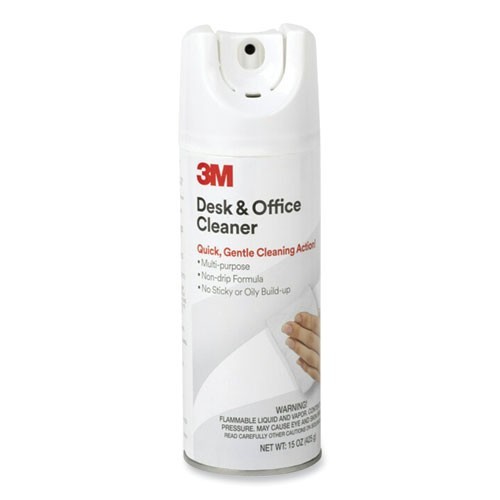 3M Desk and Office Spray Cleaner, Unscented, 15 oz Aerosol Spray, 8/Pack