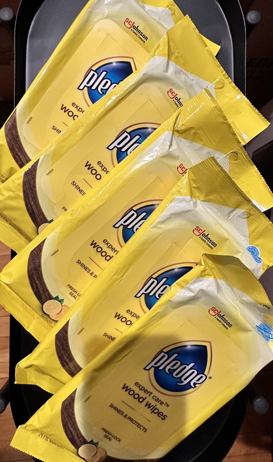 5x Pledge Expert Care Enhancing Wood Wipes Lemon Scent 24 Count x Pack of 5 NEW