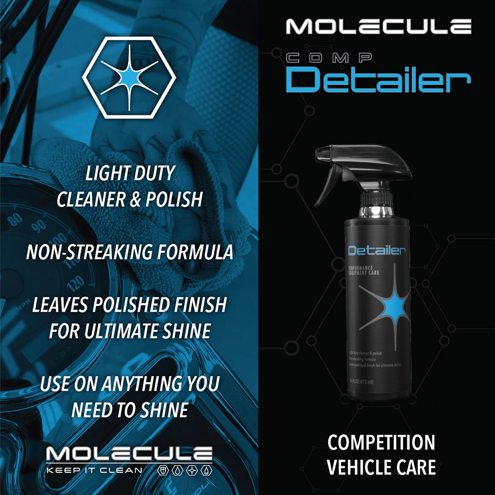 16 OZ Competition Detailer Spray Instant Car Shine Polish Dirt Resistant