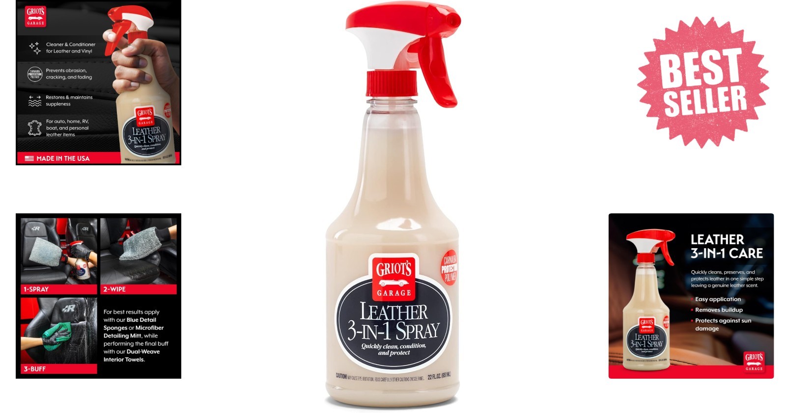 Leather 3-in-1 Cleaner & Conditioner Spray 22oz – Protect and Restore Gracefully