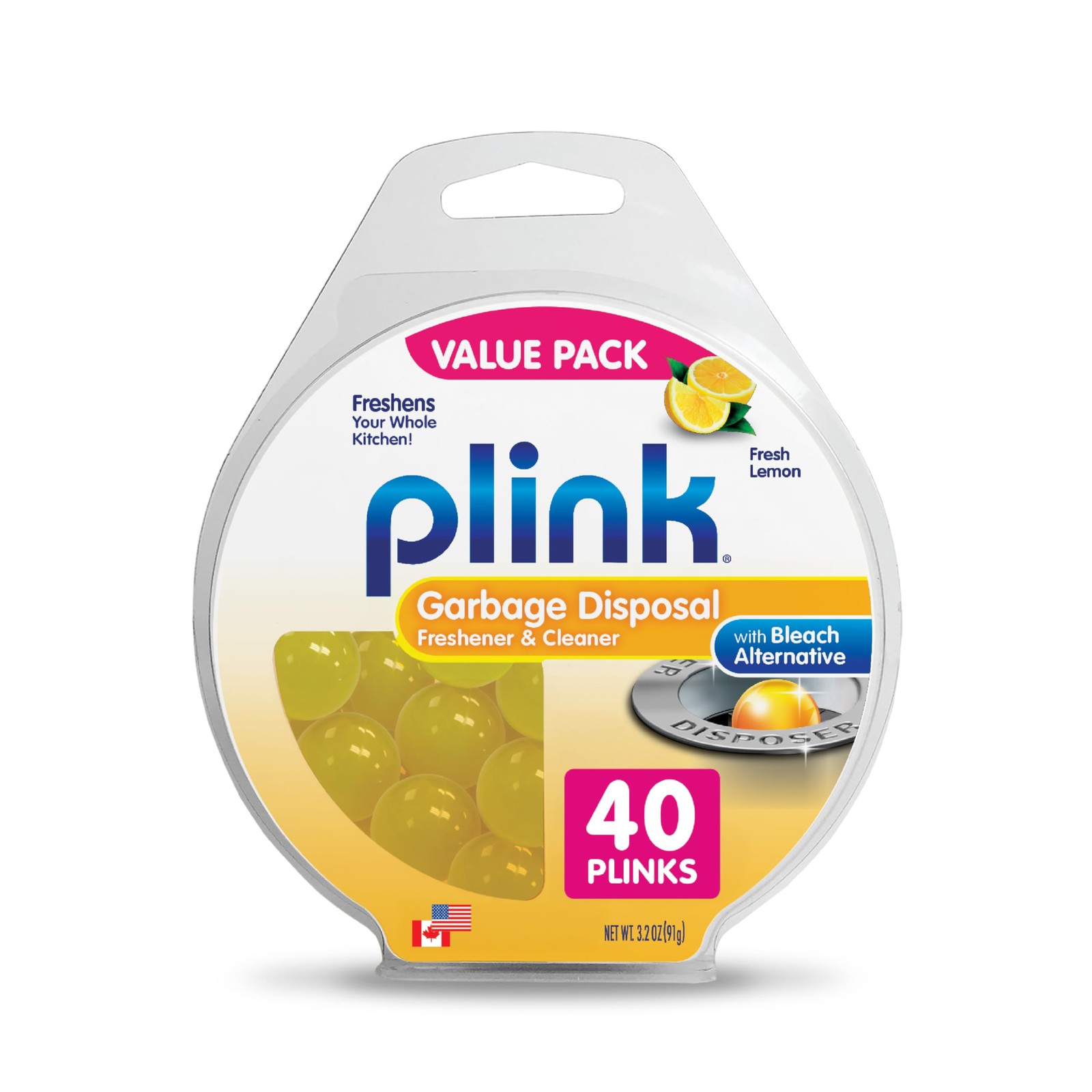 40 Count Garbage Disposal Cleaner Freshener Odor Removing Balls Lemon Scent