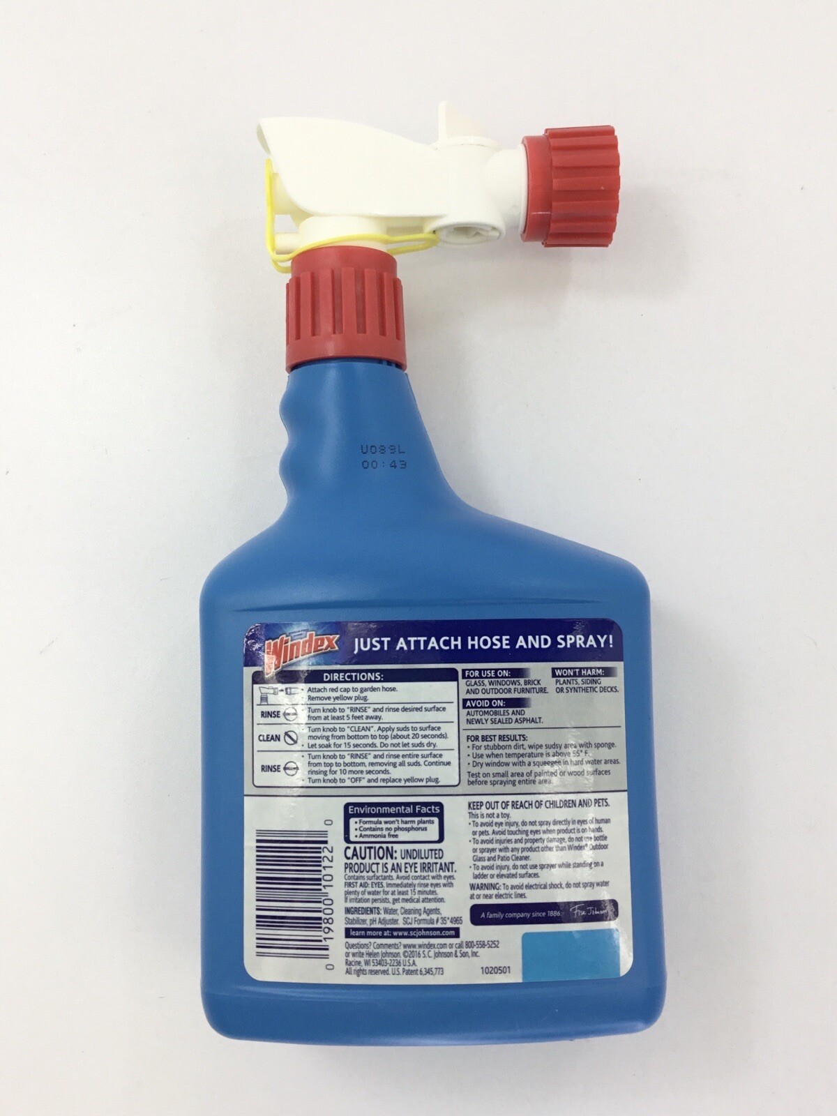 Windex Outdoor Glass & Patio Cleaner, 32oz Streak Free Shine Attaches to hose