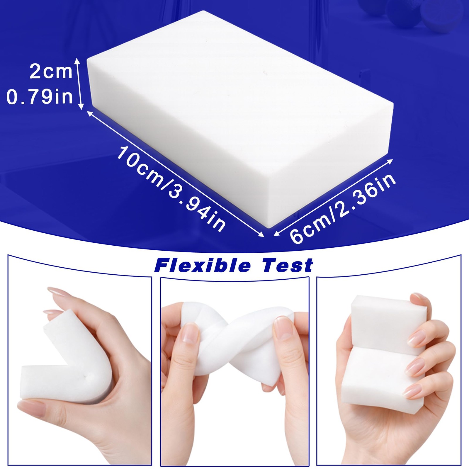 100 Pack Magic Cleaning Sponge Erasers, Non-Scratch Melamine Sponge Bulk Mult…