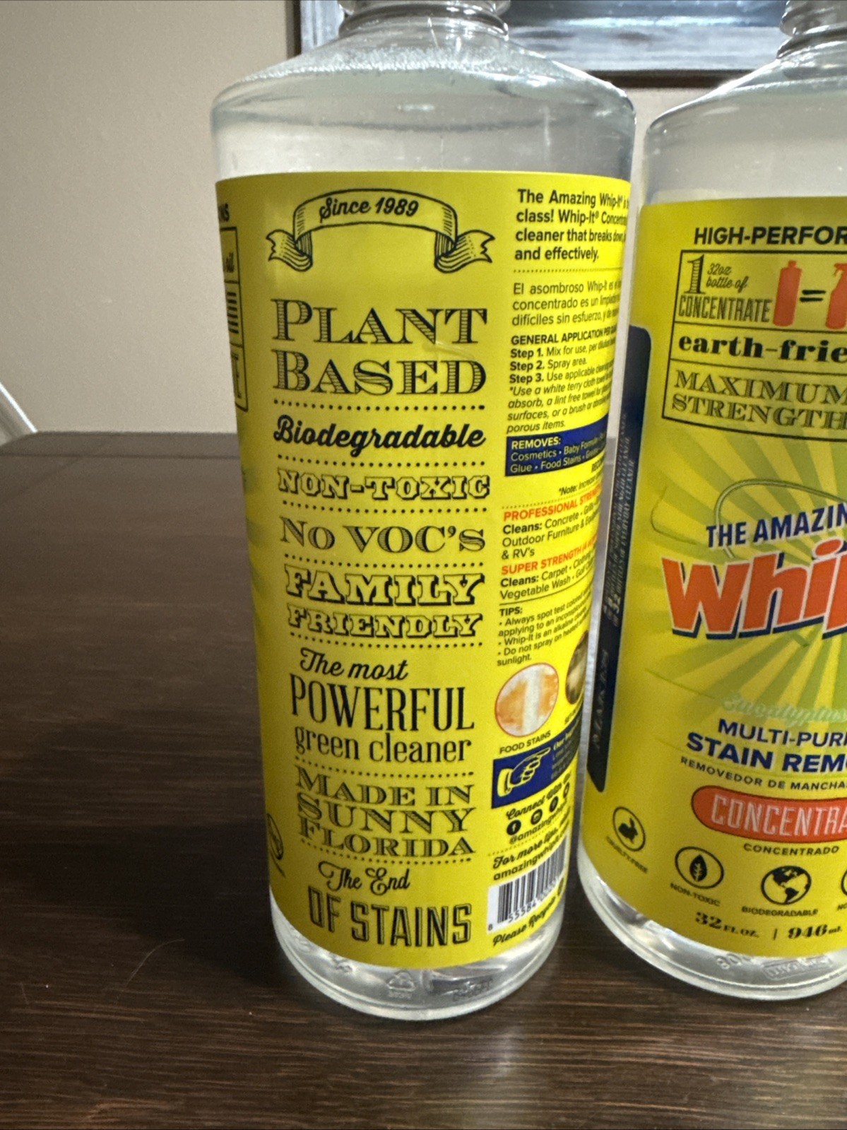 Lot of 2 WHIP-IT Concentrate MIRACLE CLEANER Eucalyptus Oil Multi Stain Remover