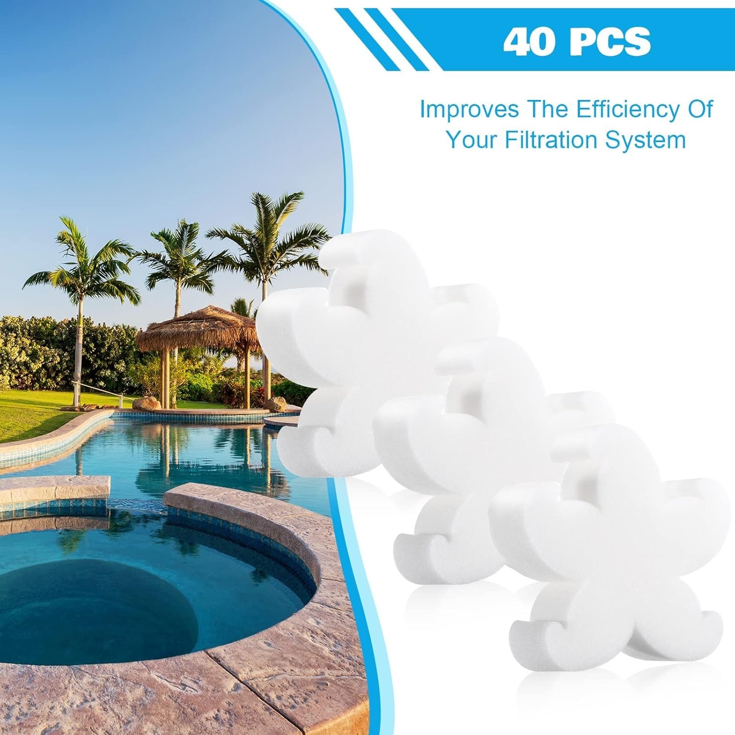 40 Pcs Spa & Pool Oil Absorbing Cleaning Sponges Starfish Style for Hot Tubs …