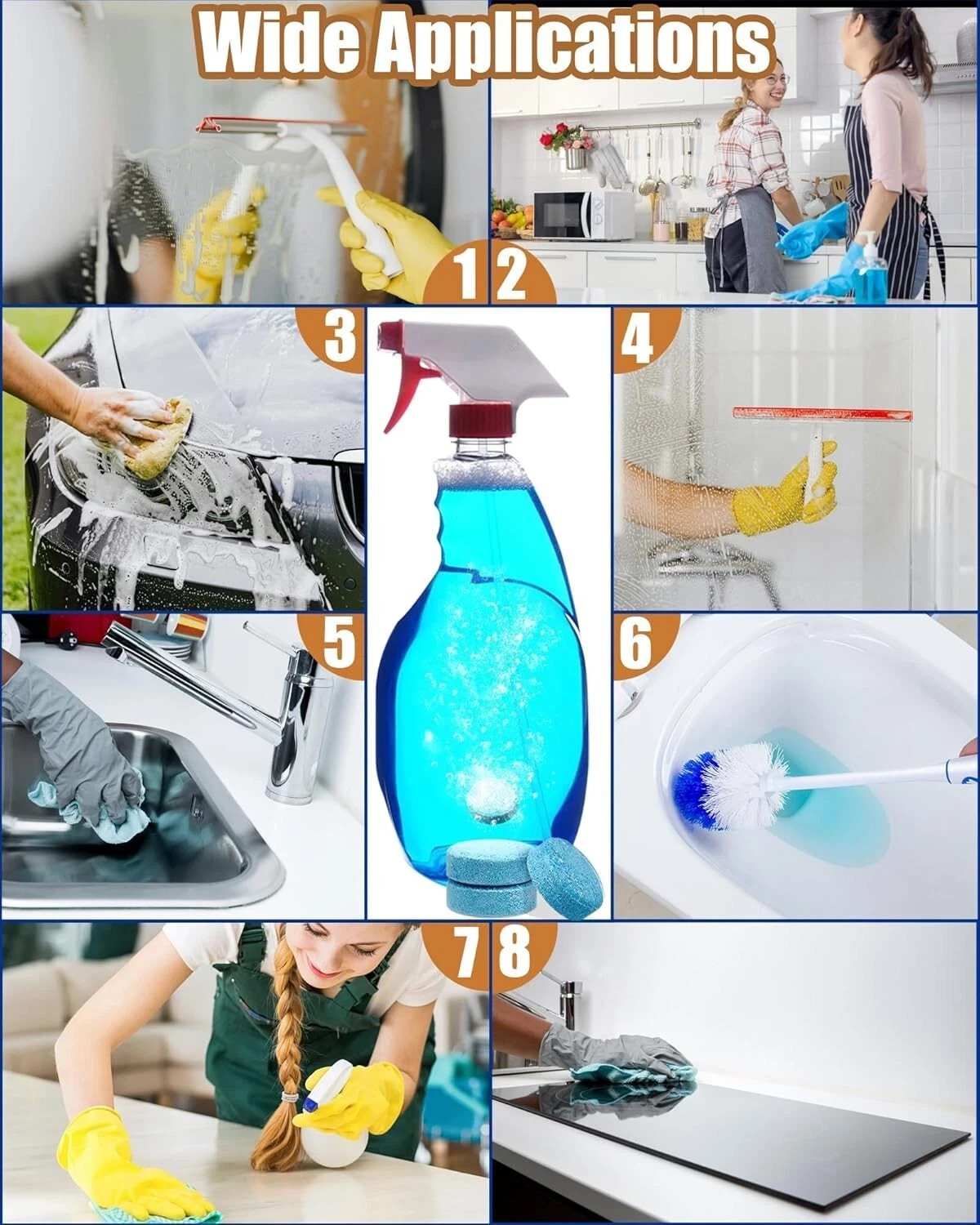 Car Windshield Washer Tablets 30/50/100 PCS Washer Fluid Tablets Glass Cleaner