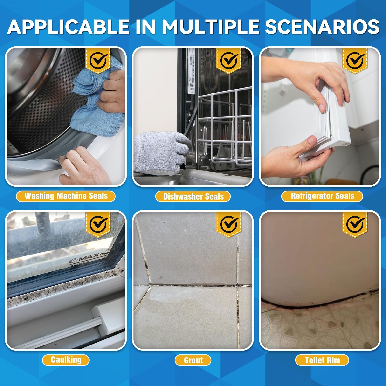 Mold Stain Cleaner, 8 Floz Washing Machine Cleaner Gel with Brush, Household …