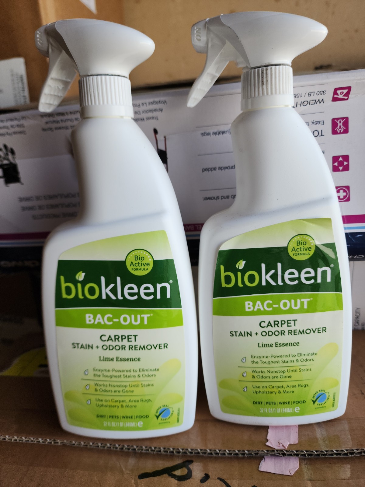 2-Pack Biokleen Bac-Out Carpet Stain + Odor Remover Lime Essence 32 fl oz Spray