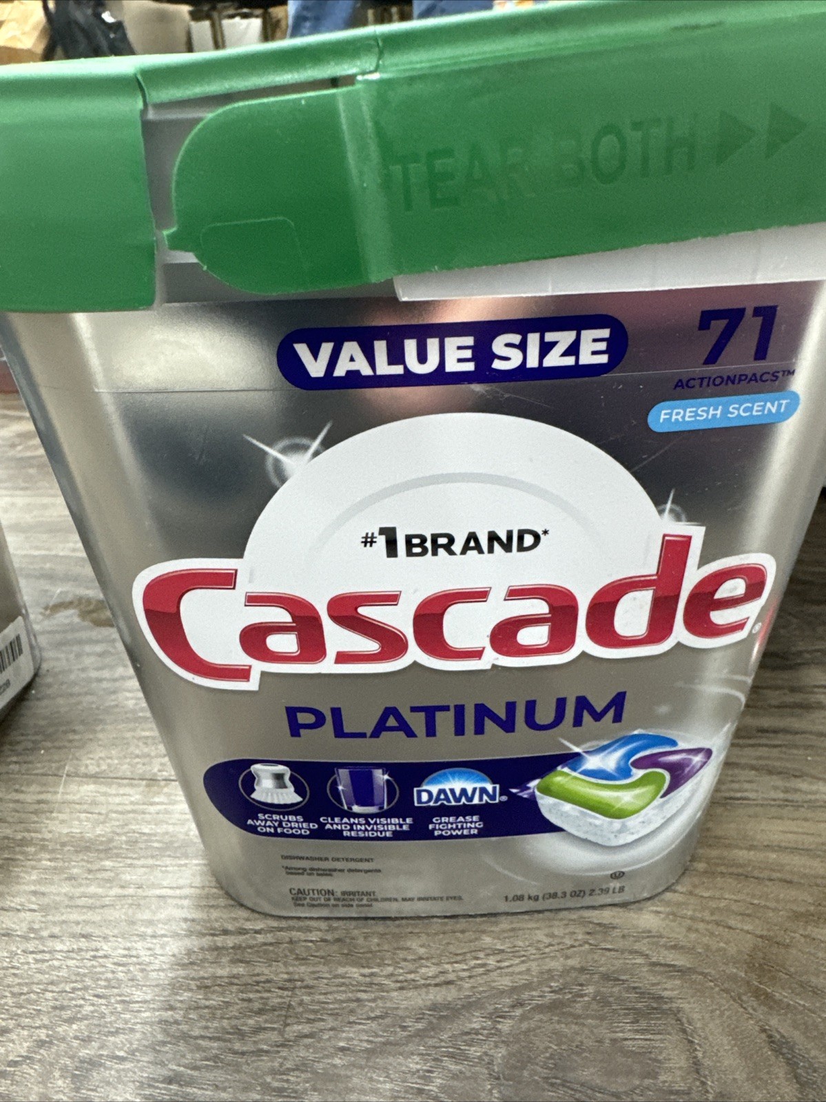 102 Actionpacks Dawn Cascade Platinum Dishwasher Detergent Pods Fresh Scent ALot