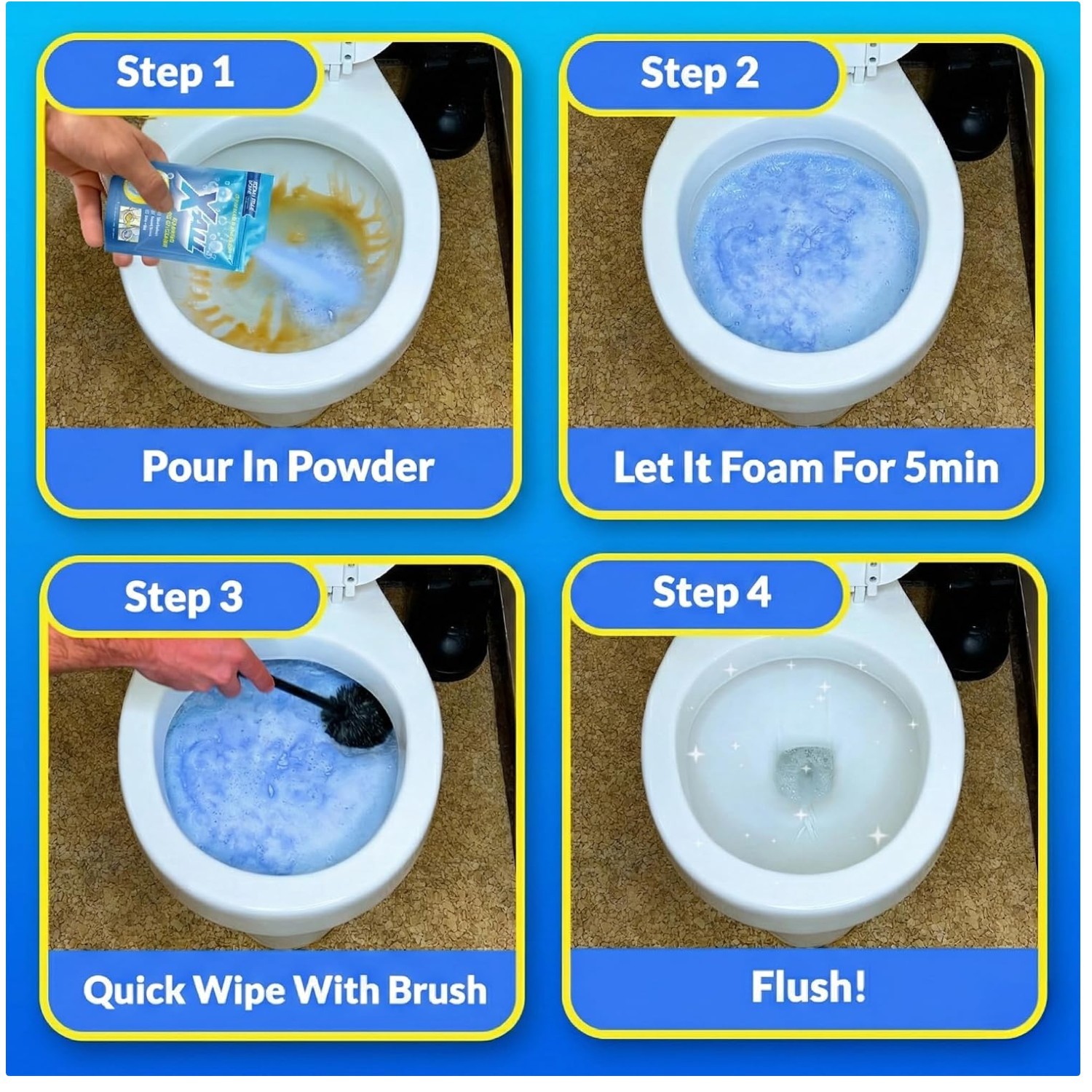 Foaming Toilet Cleaner 7oz Pack – Powerful Stain Removal