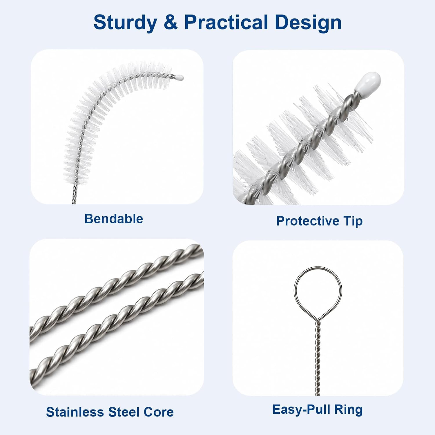 40 Inches 4-Pack Extra Long Cleaner Brush Set, Stainless Steel Pipe Cleaner Brus