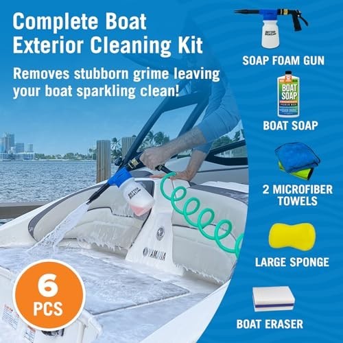 Boat Cleaning Kit Foam Gun Soap Sponge Microfiber Cloths Marine Cleaner