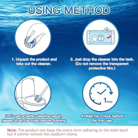 Vacplus 12-Pack Automatic Toilet Bowl Cleaner Tablets, VA-T165