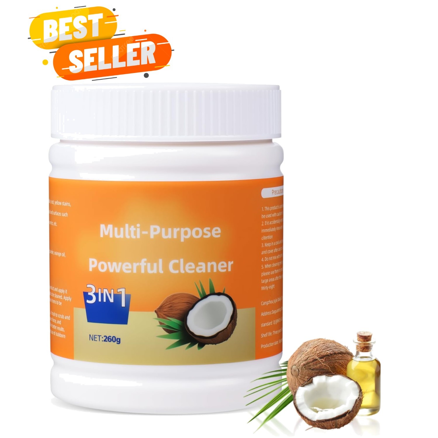 Mild Multi-Purpose Cream Cleaner with Coconut Oil – 260g Heavy-Duty Power