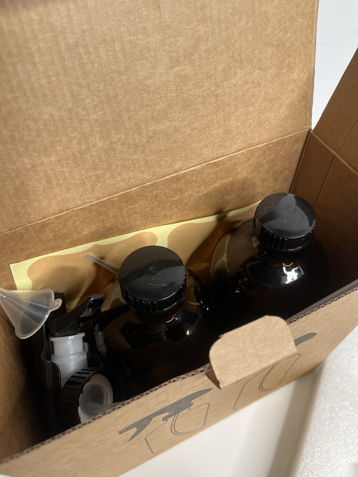 Set of 2 AMBER Colored Empty Glass Spray Bottles ~ 16 Ounce Each
