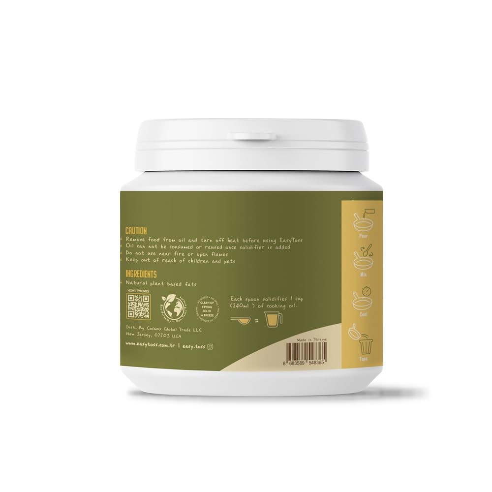 Fry Cooking Oil Solidifier, Solidifies up to 36 Cups of oil, Plant-Based Powd…