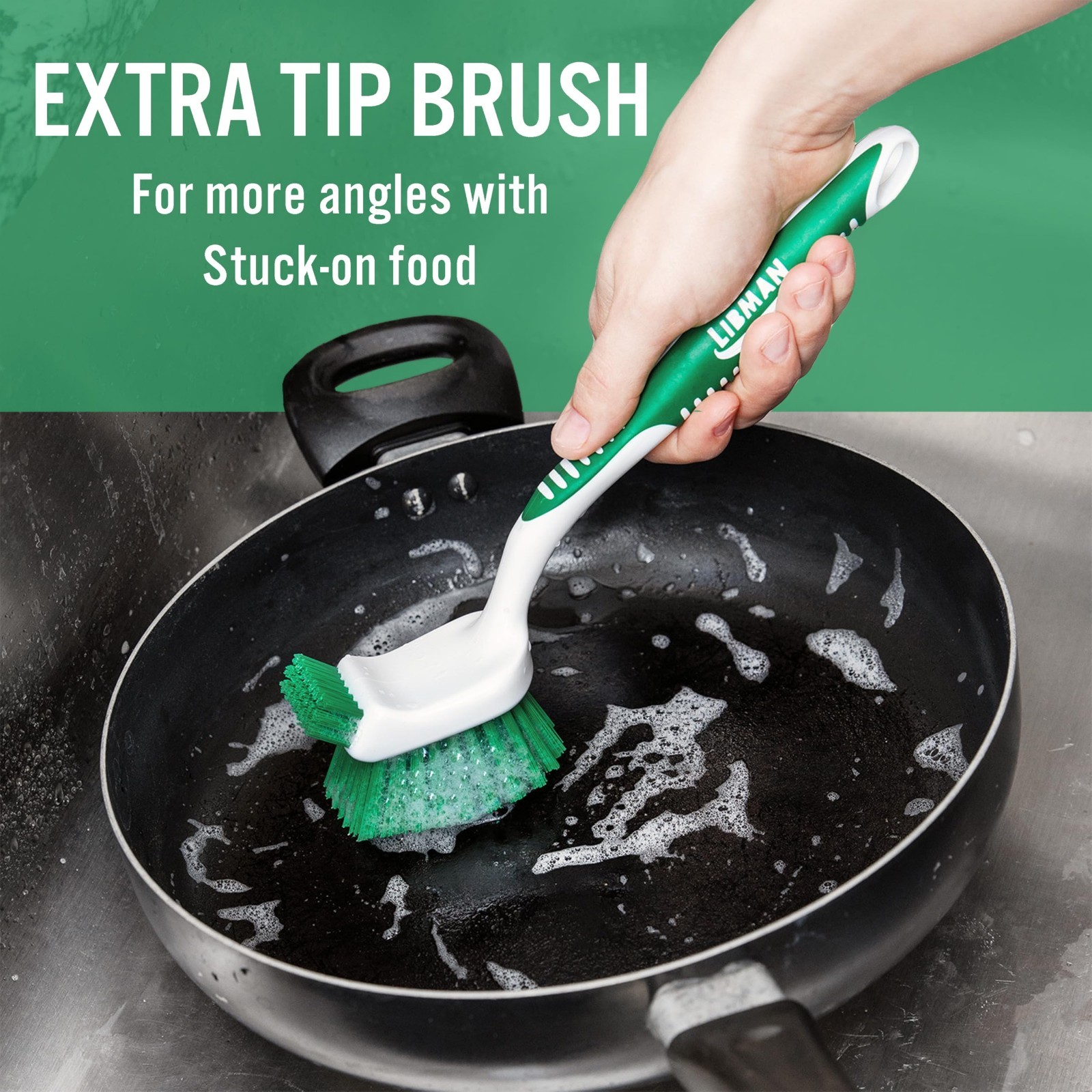 Long Handle Dish Brush Set – Deep Cleaning Scrubber & Scraper for Dishes, Sinks,