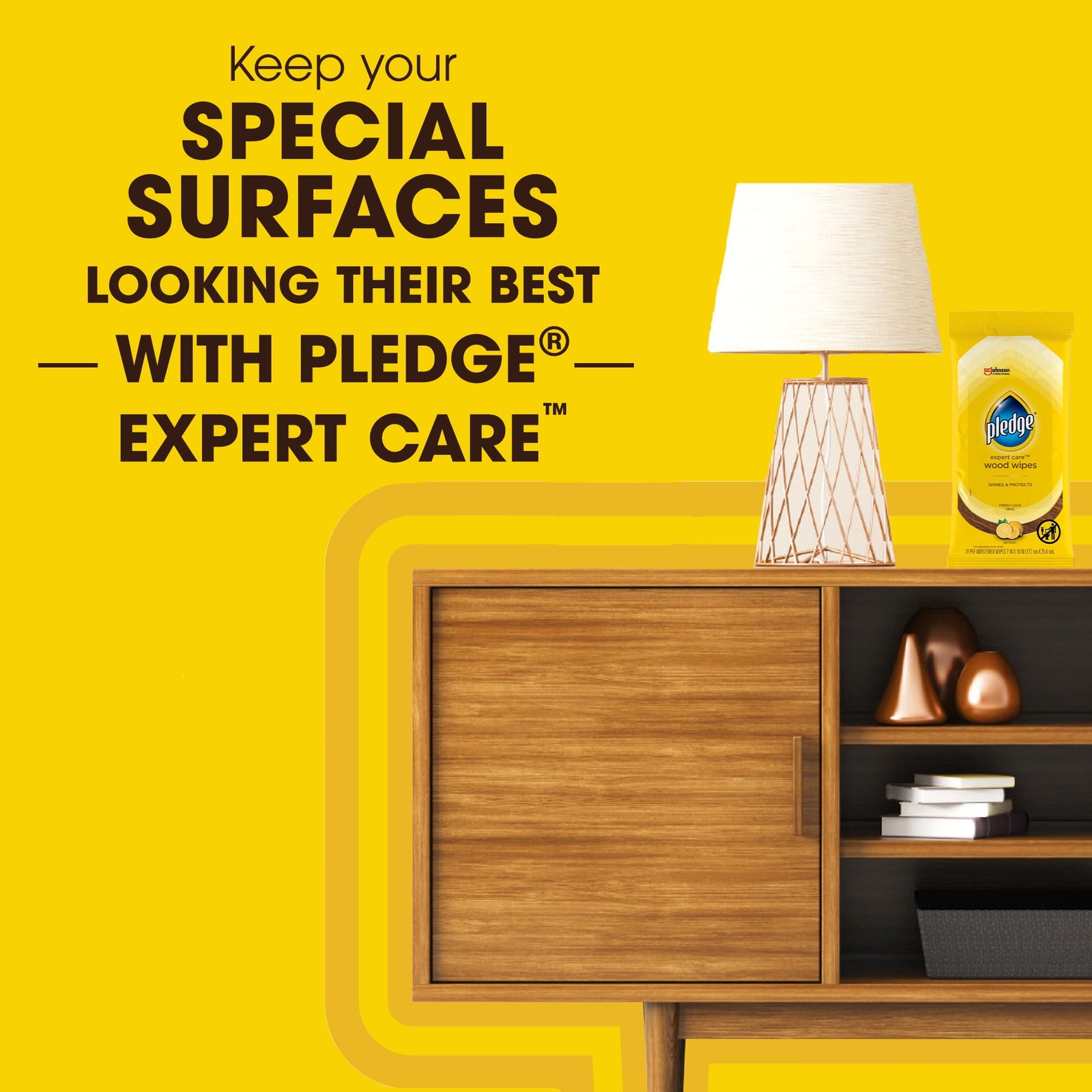 Pledge Expert Care Wood Wipes, Shines and Protects, Removes Fingerprints