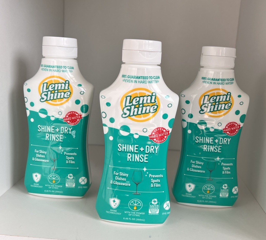 Lemi Shine – Shine + Dry Natural Dishwasher Rinse Aid, Hard Water Stain (3 Pack)
