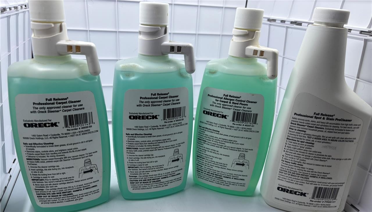 4 Oreck Full Release Carpet, hard floor, allergen contr spot & stain precleaner