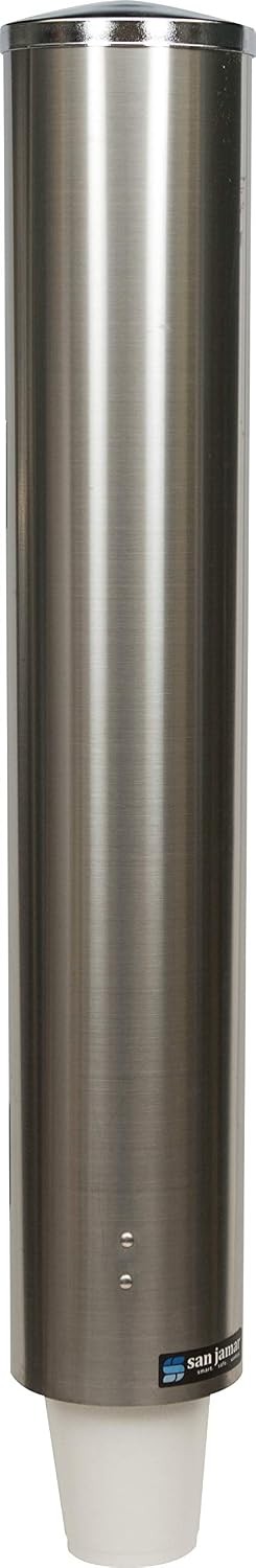 San Jamar Large Pull-Type Cup Dispenser Fits 12 – 24 Oz. Cups with Flip Cap fo