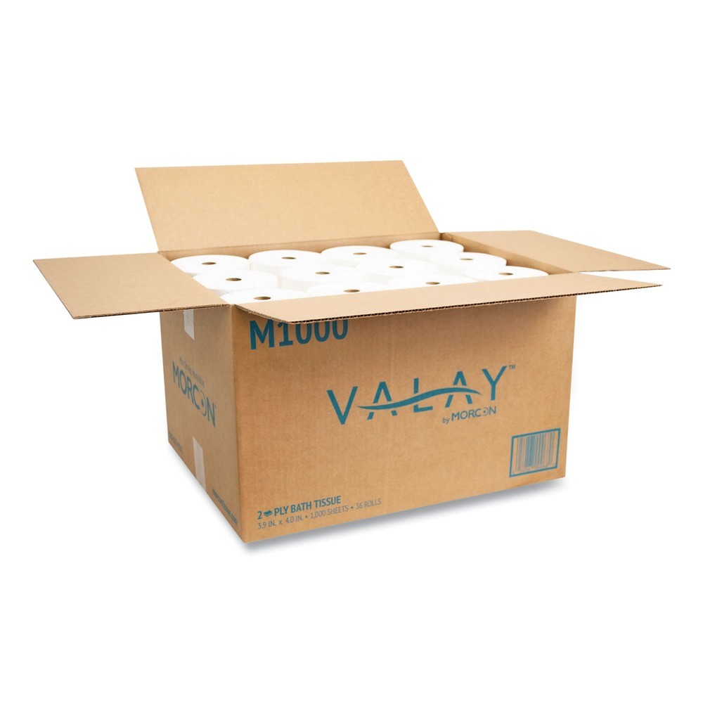 Morcon Paper M1000 2-Ply Septic Safe Small Core Bath Tissue – White (36/CT) New