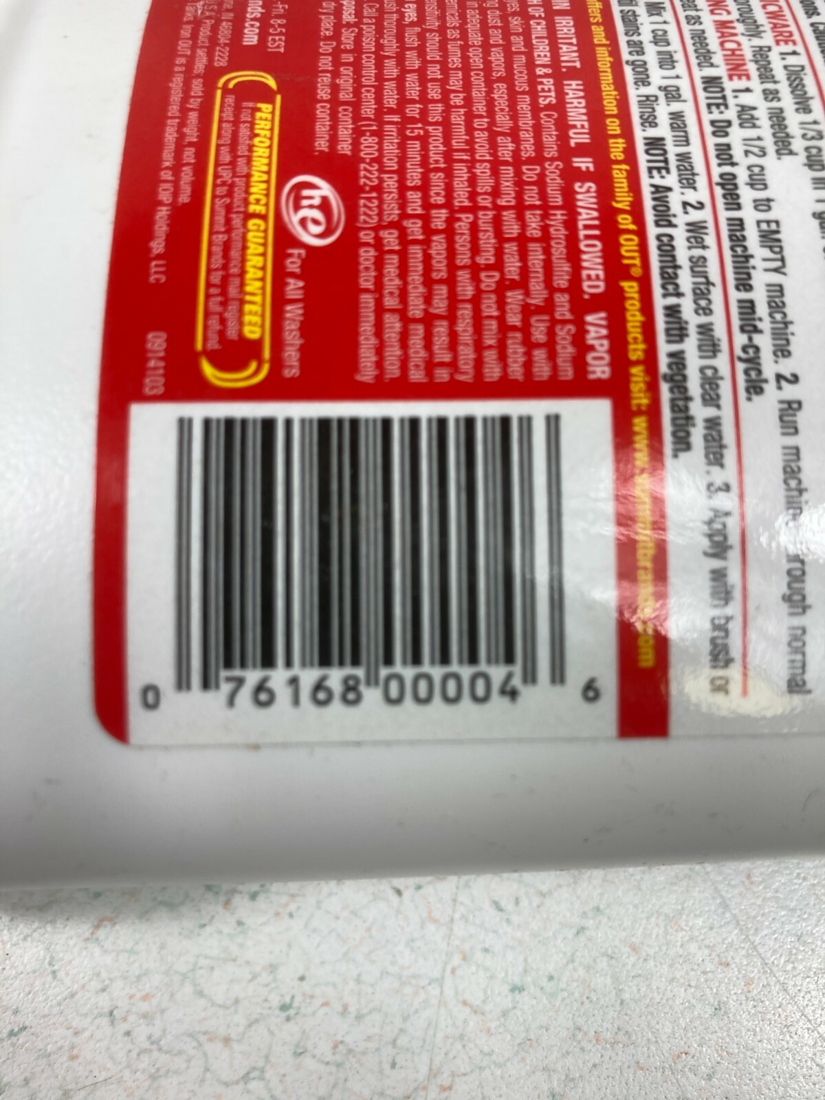Iron Out Bowl Rust Stain Remover Powder. 1 lb 12 oz. Easily Removes Rust Stains!