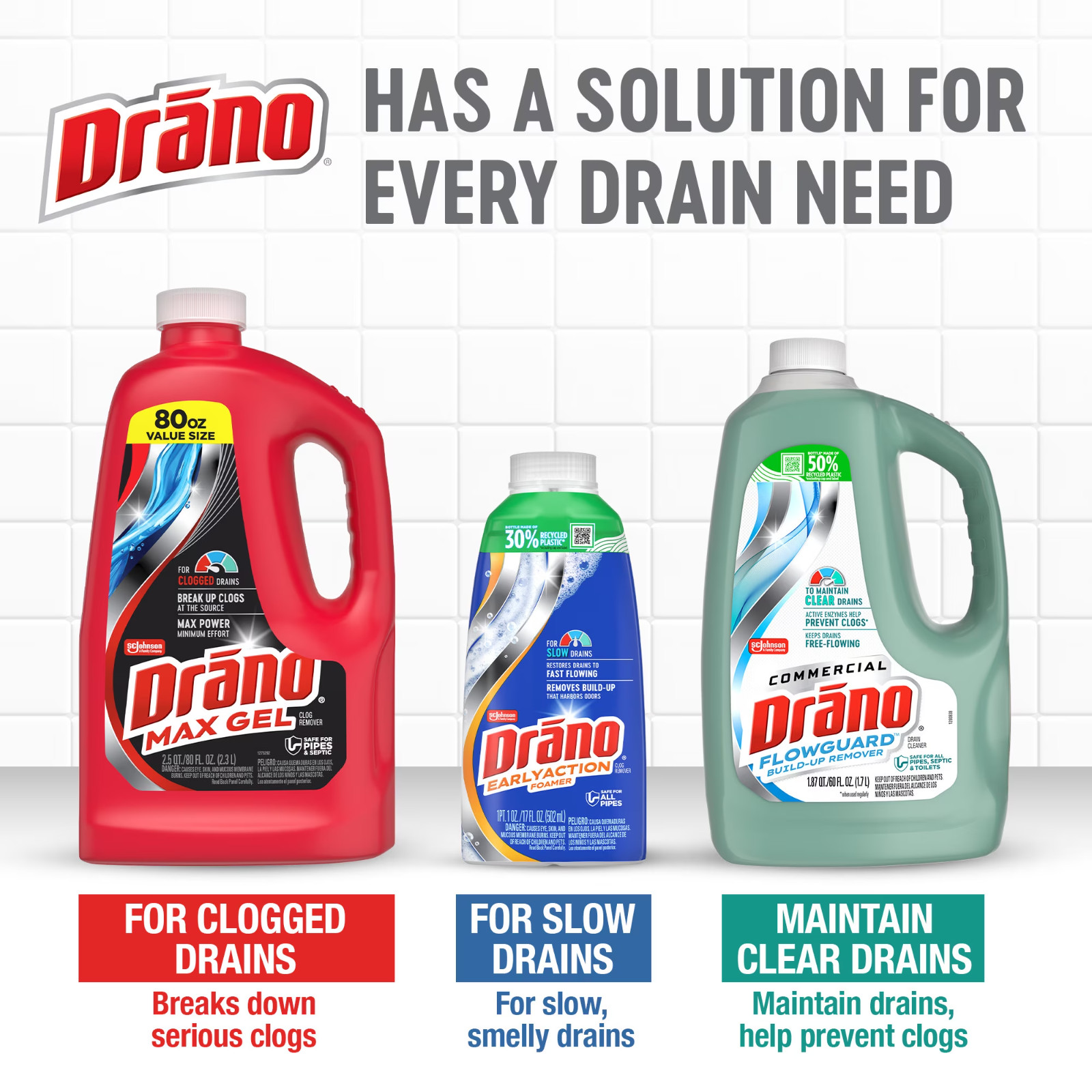 Drano Max Gel Drain Clog Remover, 160 Ounces, 2 Count