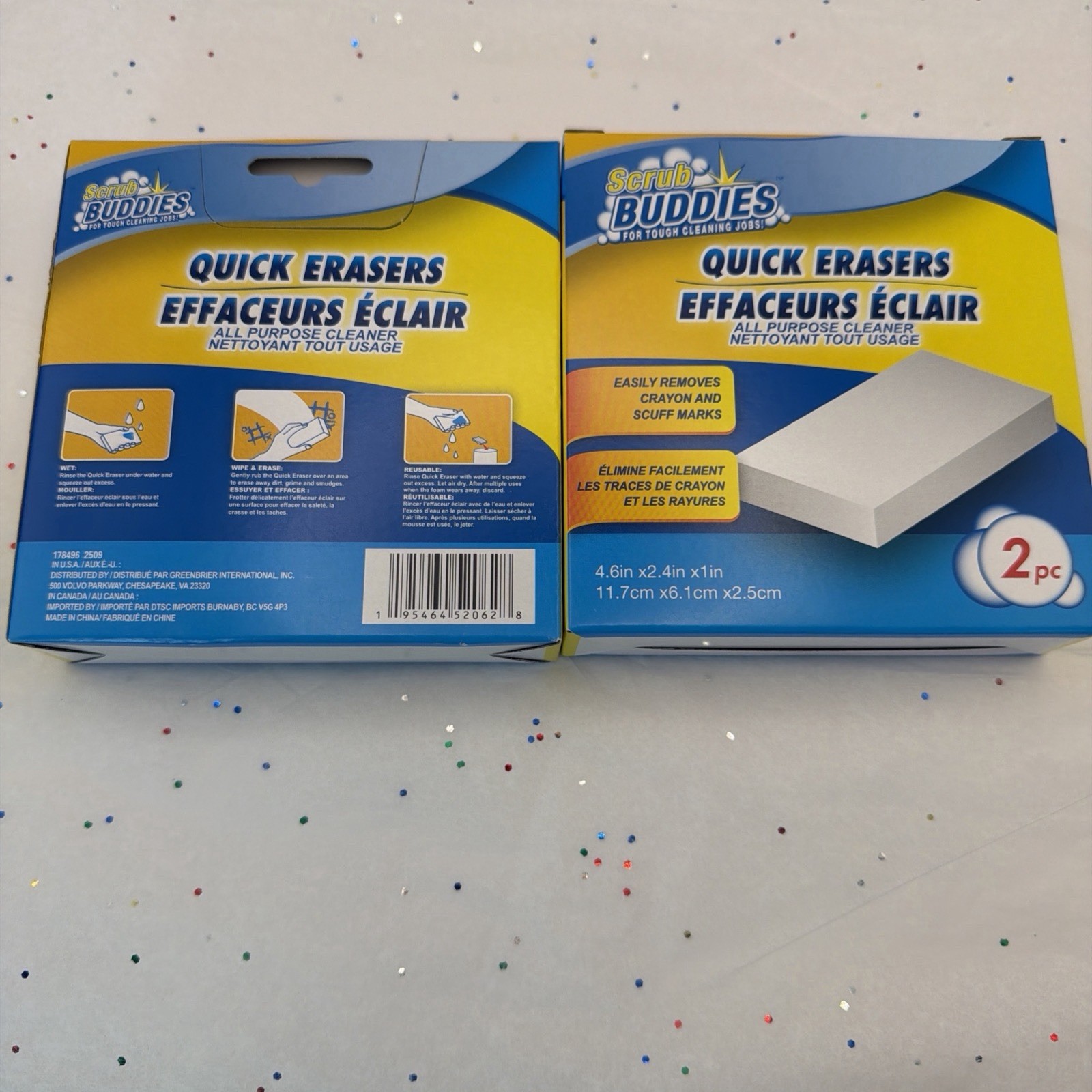 Scrub Buddies, Quick Erasers, All Purpose Cleaner, 2 box Set 4total, new Sponge
