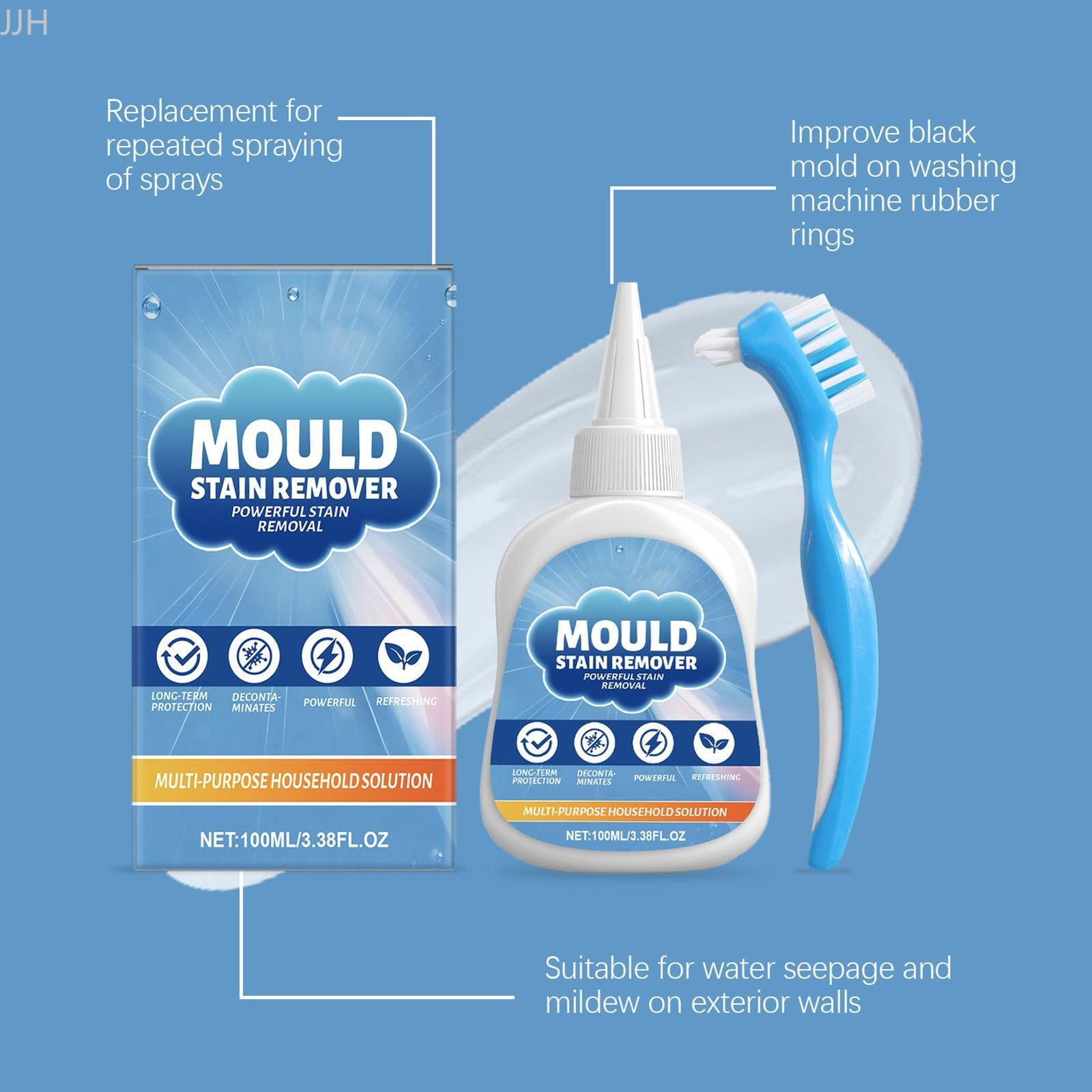 &Mold Stain Cleaning Gel 3.88oz Bathroom Washing Machine Deep Cleaning Descaler