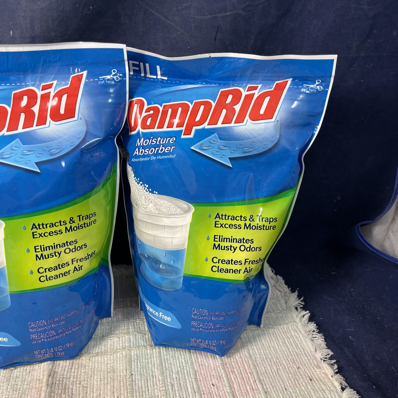 Lot of 3, Damp Rid Moisture Absorber Refill, Fragrance Free, 2 Lb 10oz Brand New