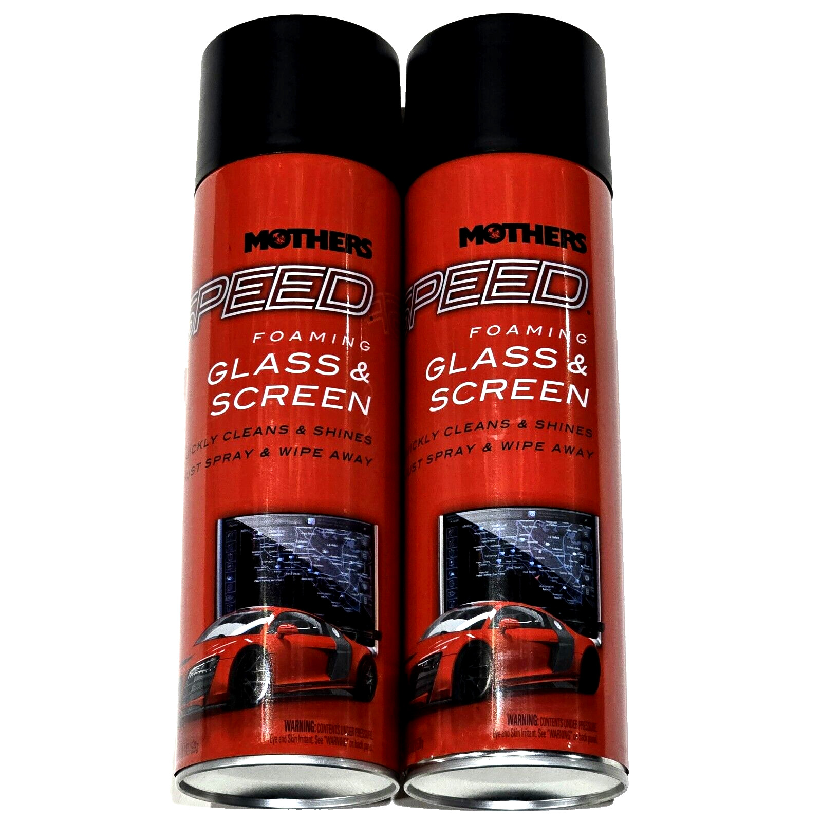2 Pack Mother’s Speed Foaming Glass & Screen Cleans Shines 19oz.