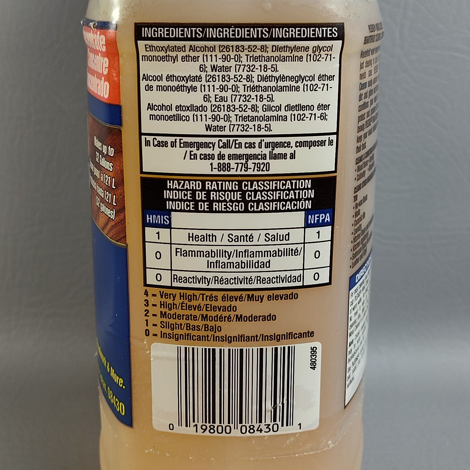Vintage Pledge Commercial Line Wood Floor Cleaner Concentrate 64 oz. 1998 RARE