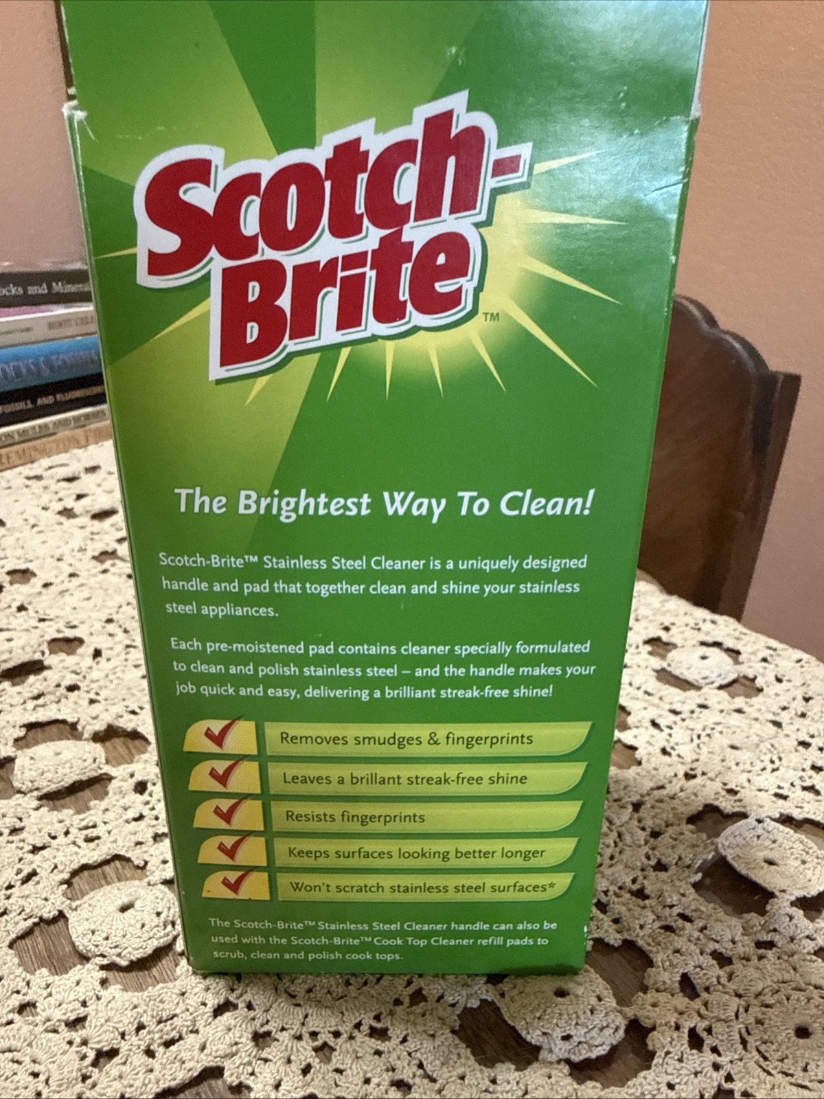 3M Scotch Brite Stainless Steel Cleaner Starter Kit 1 Handle & 6 pads New In Box