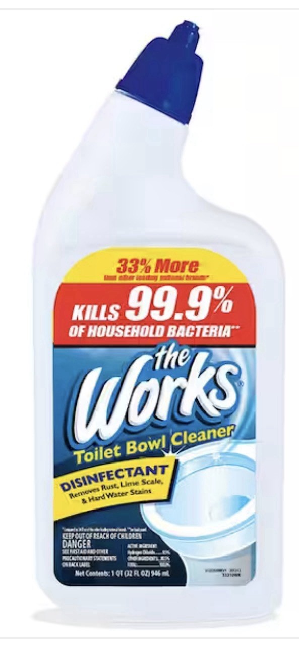 Lot of 2 The Works Toilet Bowl Cleaner 32 fl oz Each Powerful Stain Remover