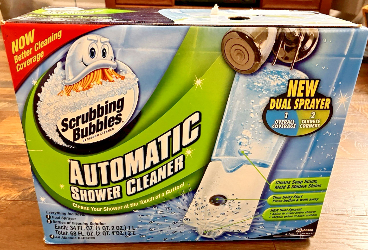 Scrubbing Bubbles Automatic Shower Cleaner Dual Sprayer 2 34 oz Refills NOS