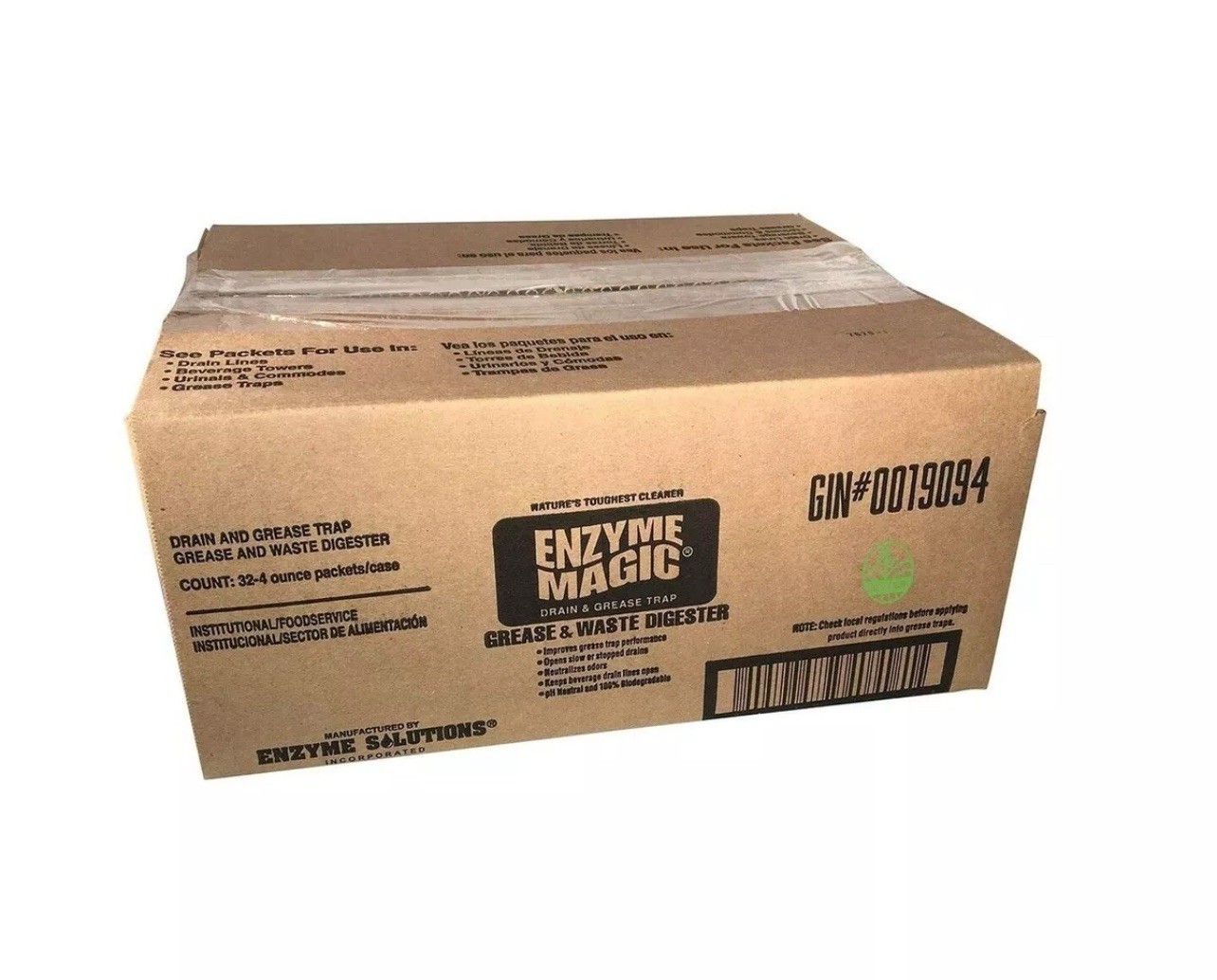 Enzyme Magic Grease & Waste Digester Cleans Slow/Clogged Drains Case of 32 4oz
