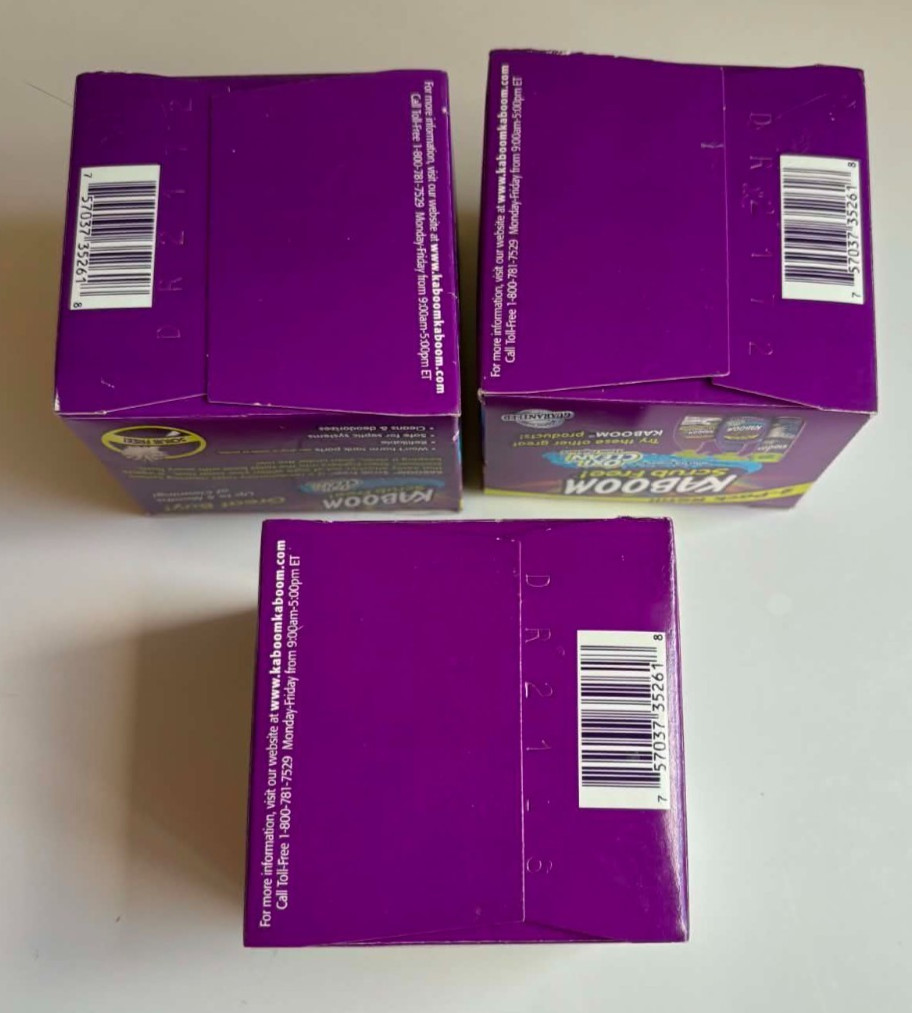 3 Kaboom Scrub Free Continuous Toilet Cleaning System Refill Pouches 2 Refill Ea