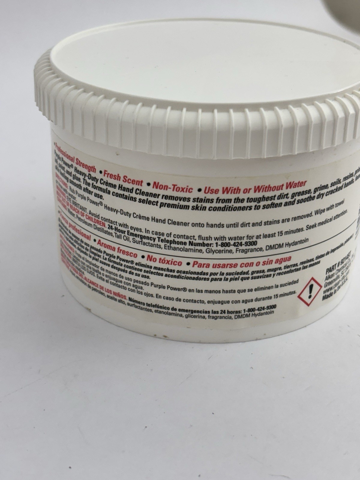 PURPLE POWER Heavy Duty Creme Hand Cleaner 14 oz Tub Power Out Grease and Oil