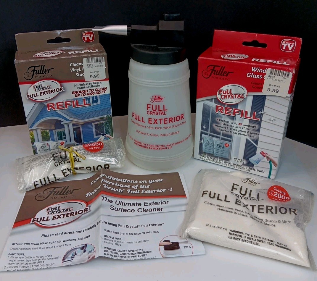 Compelet KIT Fuller Brush-Full Crystal Cleaner Bottle & -Exterior/Winow Cleaner