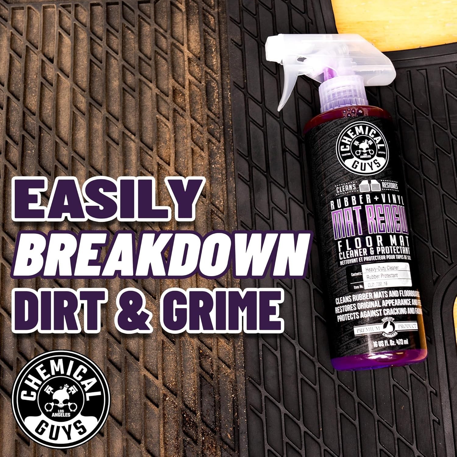 Chemical Guys Mat Renew Rubber and Vinyl Floor Mat Cleaner and Protectant – Clea