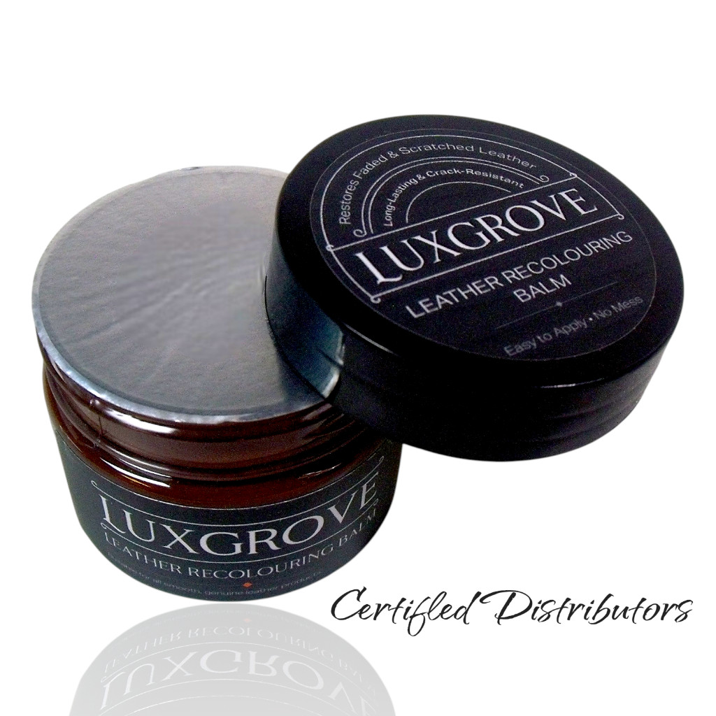Luxgrove Dark Brown Leather Repair Kit 50ml w/ Recoloring Balm, Gloves & Brushes