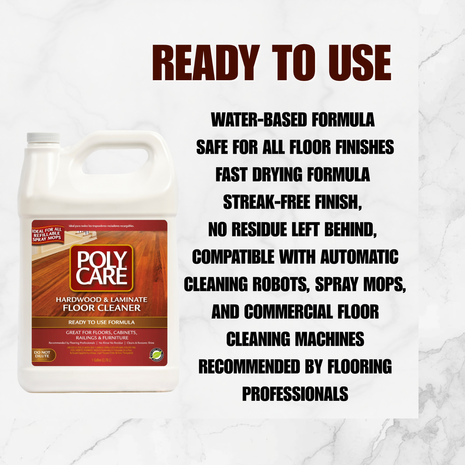 Poly-70031 Polycare Hardwood & Laminate Cleaner – Gallon Refill