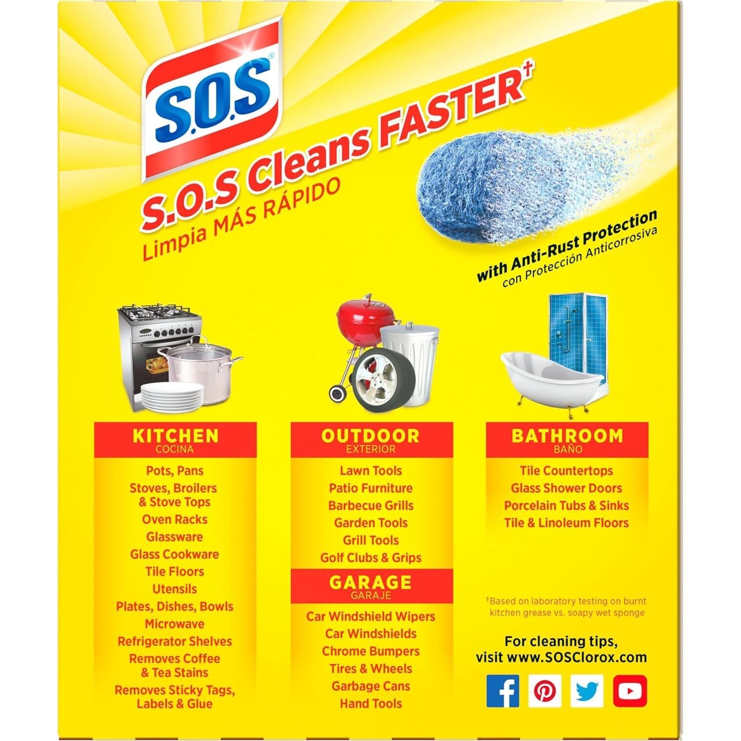 S.O.S Steel Wool Soap Pads, 10 Count