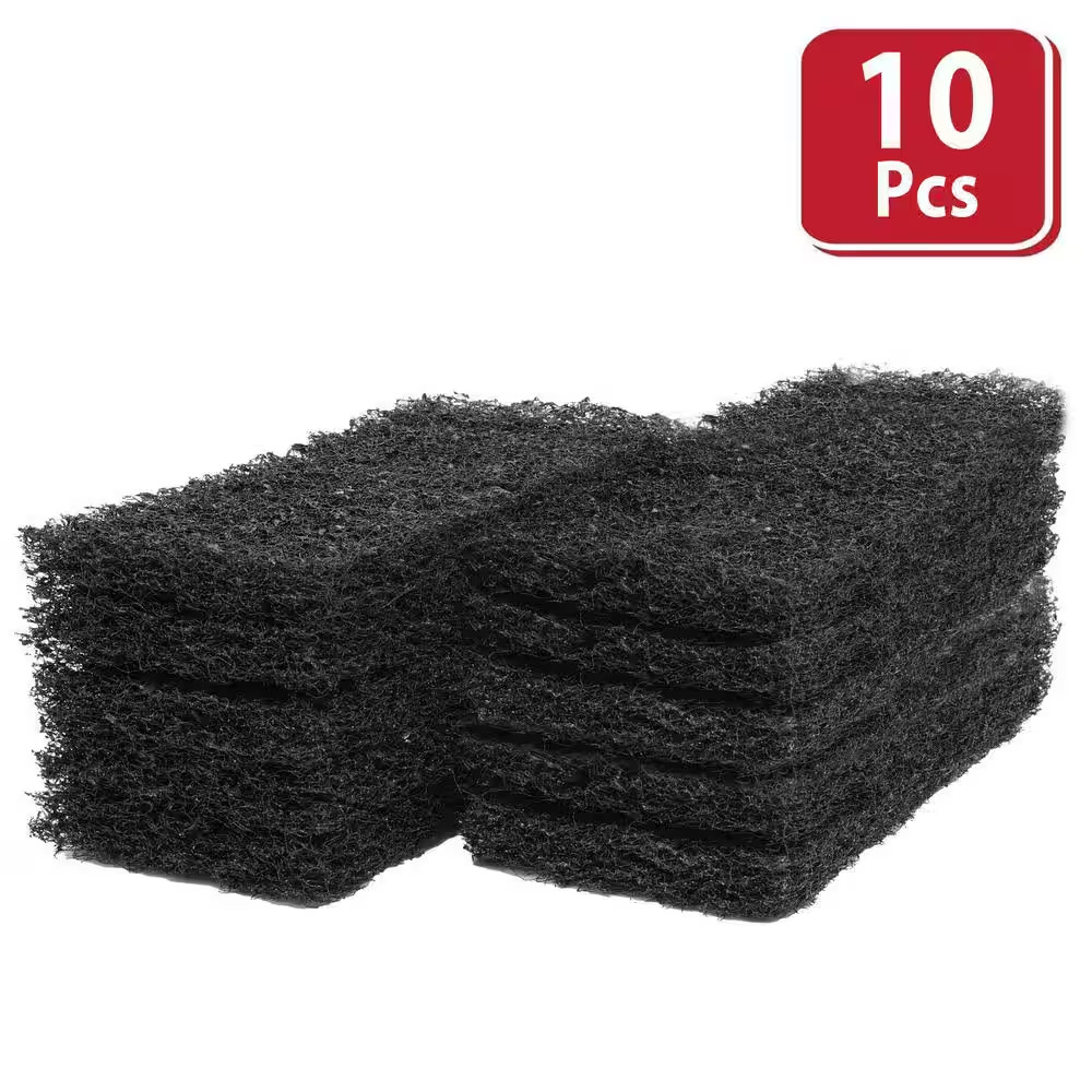 4.5 In. Cleaning and Scrubbing Pad, Black Heavy-Duty Surface Cleaning Scrub, Sco